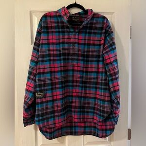 Vermont Flannel Limited Release Pink Blue Plaid Sz L 100% Cotton